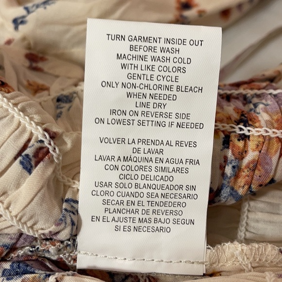 Jolt Floral Shoulderless Smocked Crop Blouse S - Picture 11 of 12